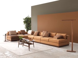 Casa Padrino canapé d'angle de luxe marron clair / marron / marron foncé 450 x 225 x H. 73 cm - Canapé de salon - Meuble de salon - Meuble de luxe - Ameublement de salon de luxe