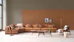 Casa Padrino canapé d'angle de luxe marron clair / marron / marron foncé 450 x 225 x H. 73 cm - Canapé de salon - Meuble de salon - Meuble de luxe - Ameublement de salon de luxe
