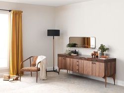 Casa Padrino aparador de lujo marrón / marrón oscuro 230 x 60 x A. 82 cm - Armario de madera maciza con 6 cajones y 4 puertas - Muebles de comedor - Muebles de lujo - Interiores de lujo
