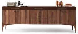 Casa Padrino aparador de lujo marrón / marrón oscuro 230 x 60 x A. 82 cm - Armario de madera maciza con 6 cajones y 4 puertas - Muebles de comedor - Muebles de lujo - Interiores de lujo