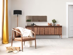 Casa Padrino aparador de lujo marrón / marrón oscuro 230 x 60 x A. 82 cm - Armario de madera maciza con 6 cajones y 4 puertas - Muebles de comedor - Muebles de lujo - Interiores de lujo