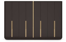 Luxus Schlafzimmerschrank Kleiderschrank Schwarz Beige Messing Luxury Bedroom Cabinet Wardrobe Black Beige Brass