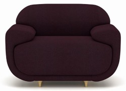 Casa Padrino luxury armchair purple / beige 105 x 105 x H. 70 cm - Living room armchair - Hotel armchair - Living room furniture - Hotel furniture - Luxury furniture