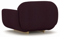 Casa Padrino luxury armchair purple / beige 105 x 105 x H. 70 cm - Living room armchair - Hotel armchair - Living room furniture - Hotel furniture - Luxury furniture