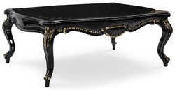 Casa Padrino mesa de centro barroco de lujo negro / oro - Mesa de salón de madera maciza hecha a mano en estilo barroco - Muebles de salón en estilo barroco - Muebles barrocos