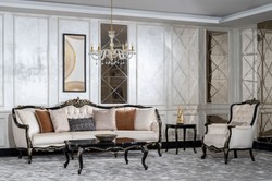 Casa Padrino mesa de centro barroco de lujo negro / oro - Mesa de salón de madera maciza hecha a mano en estilo barroco - Muebles de salón en estilo barroco - Muebles barrocos