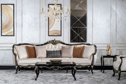 Casa Padrino mesa de centro barroco de lujo negro / oro - Mesa de salón de madera maciza hecha a mano en estilo barroco - Muebles de salón en estilo barroco - Muebles barrocos