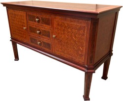 Comò Biedermeier anni '40 replica museo replica 137 x 53 x H 87 cm - marrone intarsiato stile antico Comò Biedermeier anni '40 replica museo replica 137 x 53 x H 87 cm - marrone intarsiato stile antico