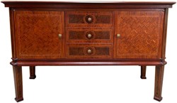 Comò Biedermeier anni '40 replica museo replica 137 x 53 x H 87 cm - marrone intarsiato stile antico Comò Biedermeier anni '40 replica museo replica 137 x 53 x H 87 cm - marrone intarsiato stile antico