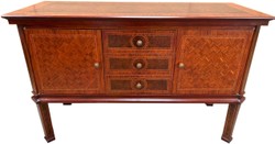 Comò Biedermeier anni '40 replica museo replica 137 x 53 x H 87 cm - marrone intarsiato stile antico Comò Biedermeier anni '40 replica museo replica 137 x 53 x H 87 cm - marrone intarsiato stile antico