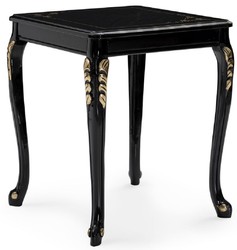 Casa Padrino table d'appoint baroque de luxe noir / or - Table carrée en bois massif de style baroque - Meuble de salon de luxe de style baroque - Meuble baroque - Noble & Magnifique

