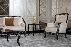 Casa Padrino table d'appoint baroque de luxe noir / or - Table carrée en bois massif de style baroque - Meuble de salon de luxe de style baroque - Meuble baroque - Noble & Magnifique
