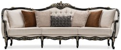 Casa Padrino luxury baroque living room set cream / black / gold - 2 Sofas & 2 Armchairs & 1 Coffee Table & 2 Side Tables - Handmade baroque living room furniture - Noble & Magnificent
