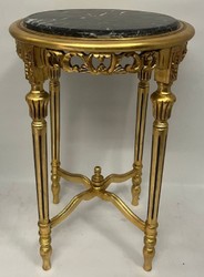 Casa Padrino baroque side table gold / black - Handmade antique style solid wood table with marble top - Living room furniture in baroque style - Antique style furniture - Baroque furniture
