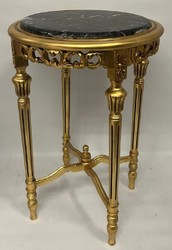 Casa Padrino baroque side table gold / black - Handmade antique style solid wood table with marble top - Living room furniture in baroque style - Antique style furniture - Baroque furniture