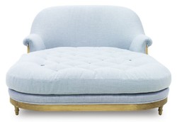 Casa Padrino Chaise Longue di Lusso Azzurro / Marrone 140 x 185 x A. 91 cm - Reclinabile Soggiorno - Recamier - Mobili Soggiorno - Mobili di Lusso - Collezione di Lusso