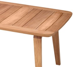 Casa Padrino Table de Jardin de Luxe Naturel 245 x 110 x H. 76 cm - Table de Jardin Rectangulaire en Teck - Mobilier de Salle à Manger - Mobilier de Jardin - Mobilier de Luxe - Qualité Luxe