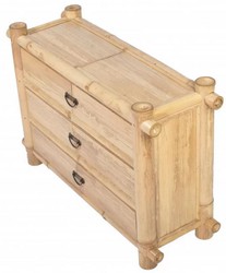 Casa Padrino luxury bamboo dresser with 3 drawers natural 120 x 40 x H. 80 cm - Bedroom chest of drawers - Bedroom furniture - Bamboo furniture - Luxury furniture - Luxury furnishings