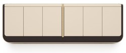 Casa Padrino luxury sideboard cream / black / beige 260 x 60 x H. 75 cm - Solid wood cabinet with 6 doors - Dining room furniture - Luxury furniture - Luxury furnishings