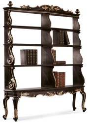 Casa Padrino Luxury baroque bookcase black / silver - Handmade baroque cabinet - Baroque shelf cabinet - Baroque living room furniture - Baroque office furniture - Luxury Quality - Made in Italy