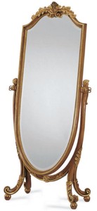 Casa Padrino luxury baroque standing mirror brown / gold - Swiveling baroque style mirror - Luxury bedroom furniture in baroque style - Baroque furniture - Luxury Quality - Made in Italy