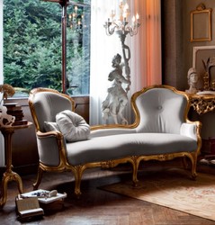 Casa Padrino divano barocco di lusso grigio / oro - Magnifico divano da soggiorno in stile barocco - Mobili da soggiorno di lusso in stile barocco - Mobili barocchi - Fatto in Italia