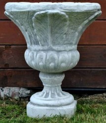 Runder Barock Garten Terrassen Deko Blumentopf Pflanzentopf Grau Round Baroque Garden Terrace Decorative Flower Pot Plant Pot Gray
