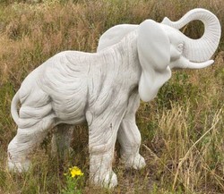 Casa Padrino Sculpture de Décoration de Jardin Éléphant Gris 83 x 37 x H. 67 cm - Figurine en Pierre de Décoration de Jardin - Sculptures en Pierre de Jardin - Accessoires de Jardin