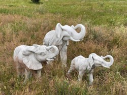 Casa Padrino Sculpture de Décoration de Jardin Éléphant Gris 83 x 37 x H. 67 cm - Figurine en Pierre de Décoration de Jardin - Sculptures en Pierre de Jardin - Accessoires de Jardin