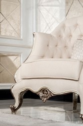 Casa Padrino fauteuil de salon baroque de luxe crème / argent / argent antique - Fauteuil de style baroque fait main avec coussin décoratif - Meuble de salon de luxe de style baroque