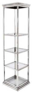Casa Padrino armadio scaffale in metallo con ripiani in vetro silver 50 x 45 x A. 190 cm - Armadio da soggiorno - Mobili da soggiorno - Mobili in metallo - Mobili di lusso