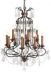 Casa Padrino lampadario in cristallo barocco di lusso nero / rame Ø 90 x A. 130 cm - Magnifico lampadario in stile barocco - Lampadario da salotto barocco - Nobile e Magnifico