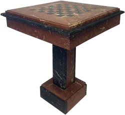 Casa Padrino table d'échecs baroque marron / noir - Table carrée en marbre - Table d'appoint de style baroque - Meuble en marbre de style baroque - Meuble baroque