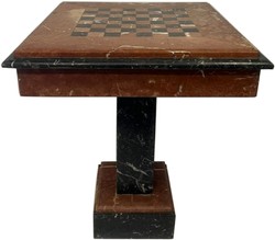 Casa Padrino table d'échecs baroque marron / noir - Table carrée en marbre - Table d'appoint de style baroque - Meuble en marbre de style baroque - Meuble baroque
