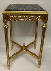 Casa Padrino table d'appoint baroque or / noir - Table carrée de style ancien avec plateau en marbre - Meuble de salon de style baroque - Meuble de style ancien - Meuble baroque