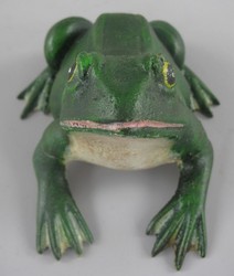 Casa Padrino escultura decorativa rana verde 18 x 16 x A. 11 cm - Figura decorativa de metal - Escultura de jardín - Escultura de terraza - Accesorios de decoración de jardín y terraza