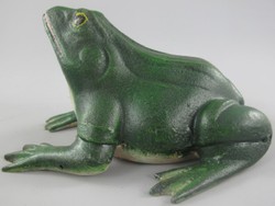 Casa Padrino escultura decorativa rana verde 18 x 16 x A. 11 cm - Figura decorativa de metal - Escultura de jardín - Escultura de terraza - Accesorios de decoración de jardín y terraza