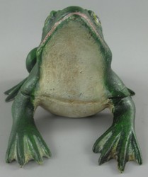 Casa Padrino escultura decorativa rana verde 18 x 16 x A. 11 cm - Figura decorativa de metal - Escultura de jardín - Escultura de terraza - Accesorios de decoración de jardín y terraza