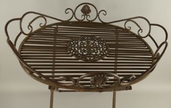 Casa Padrino Art Nouveau garden side table rust 63 x 48 x H. 70 cm - Foldable garden metal table - Baroque & Art Nouveau garden furniture