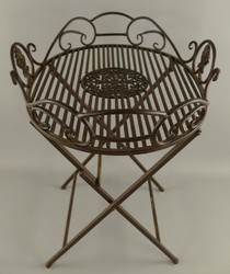 Casa Padrino Art Nouveau garden side table rust 63 x 48 x H. 70 cm - Foldable garden metal table - Baroque & Art Nouveau garden furniture
