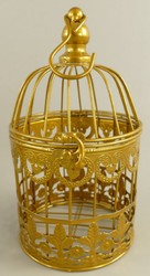 Casa Padrino Art Nouveau Cage Set of 3 Gold - Decorative Metal Cages - Living Room Decoration - Garden Decoration - Baroque & Art Nouveau Decoration Accessories
