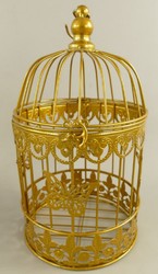 Casa Padrino Art Nouveau Cage Set of 3 Gold - Decorative Metal Cages - Living Room Decoration - Garden Decoration - Baroque & Art Nouveau Decoration Accessories
