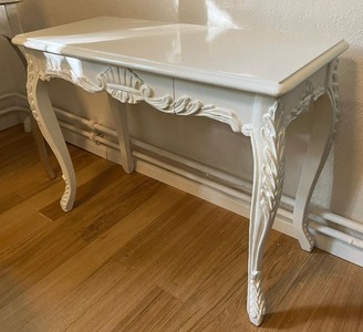 Casa Padrino consolle barocco bianco - Consolle fatta a mano con cassetto - Mobili in legno massello in stile barocco - Mobili barocchi - Nobile e Magnifico
