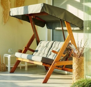 Luxus Gartenschaukel Hollywoodschaukel Schaukel Grün Braun Luxury Garden Swing Hollywood Swing Green Brown 
