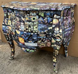 Casa Padrino commode baroque avec 3 tiroirs et design comique multicolore - Commode en bois massif faite à la main de style baroque - Meuble baroque fait à la main - Noble et Magnifique