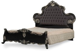 Casa Padrino luxury baroque double bed anthracite gray / black / silver - Magnificent solid wood bed - Luxury bedroom furniture in baroque style - Baroque bedroom furniture - Noble & Magnificent
