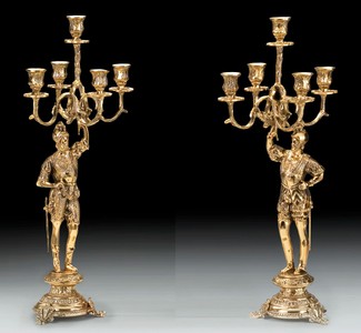 Luxus Barock Bronze Kerzenhalter Set Gold Luxury Baroque Bronze Candle Holder Set Gold