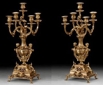 Luxus Barock Bronze Kerzenhalter Set Gold Luxury Baroque Bronze Candle Holder Set Gold