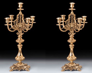 Luxus Barock Bronze Kerzenhalter Set Gold Luxury Baroque Bronze Candle Holder Set Gold