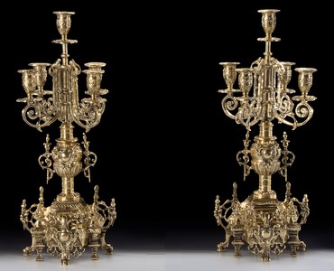 Luxus Barock Bronze Kerzenhalter Set Gold Luxury Baroque Bronze Candle Holder Set Gold